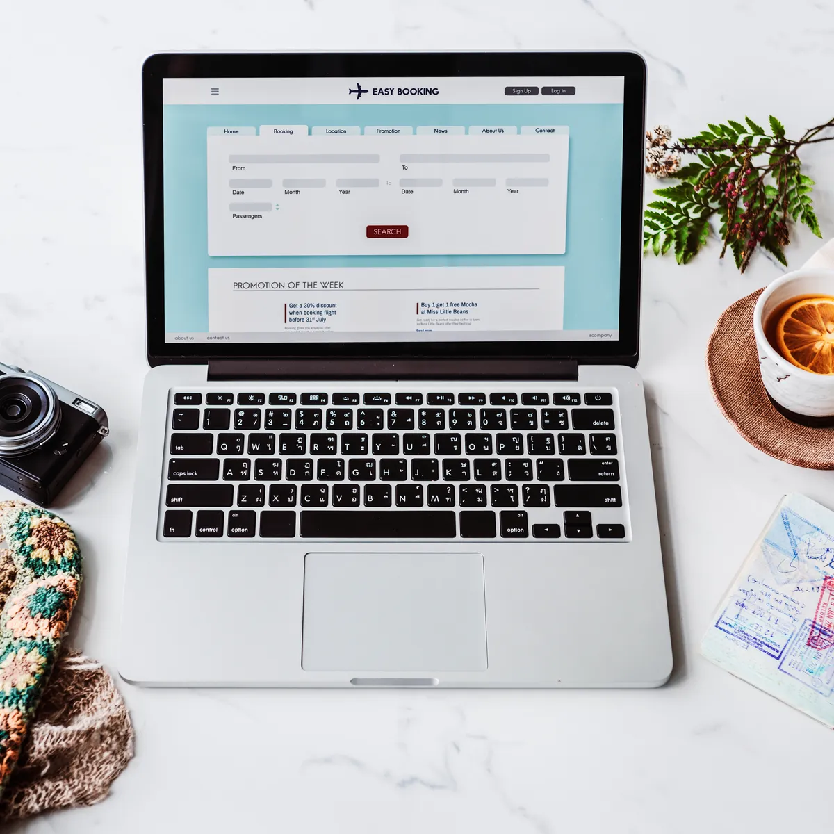 Woman planning travel and booking online through social media